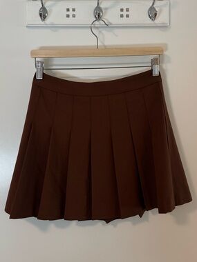 Aritzia Sunday Best Brown Pleated Mini Skort Size 4